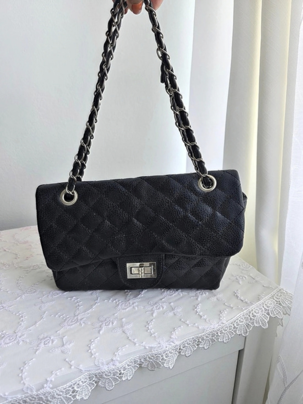 Black Quilted Shoulder Bag Like New
